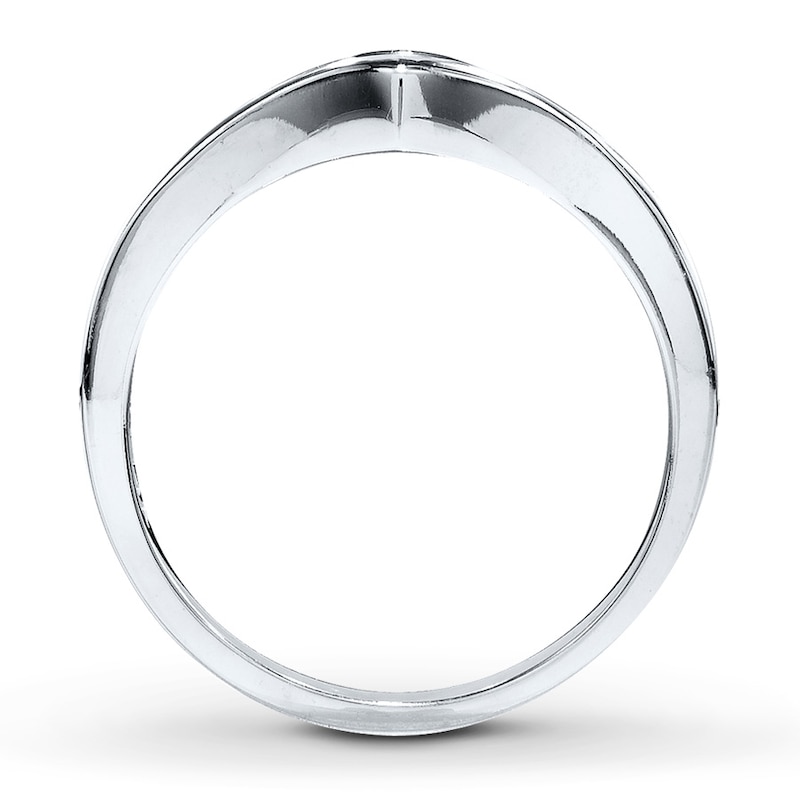 Main Image 2 of Previously Owned Diamond Enhancer Ring 3/8 ct tw Princess-Cut 14K White Gold Size 4