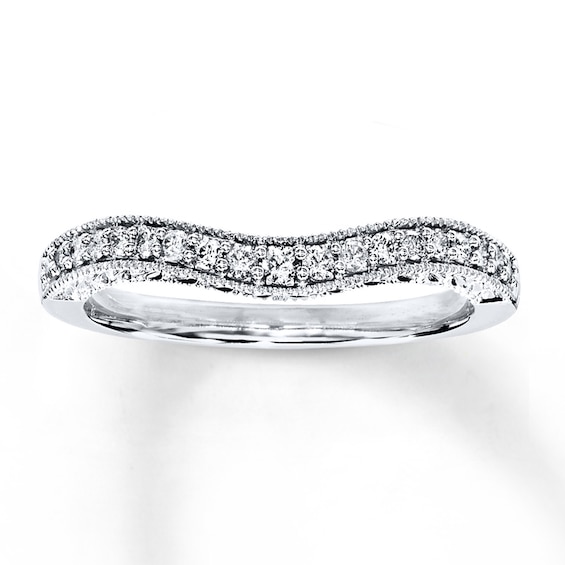 Previously Owned Diamond Wedding Ring 1/5 ct tw Round-cut 10K White Gold Size 4.5