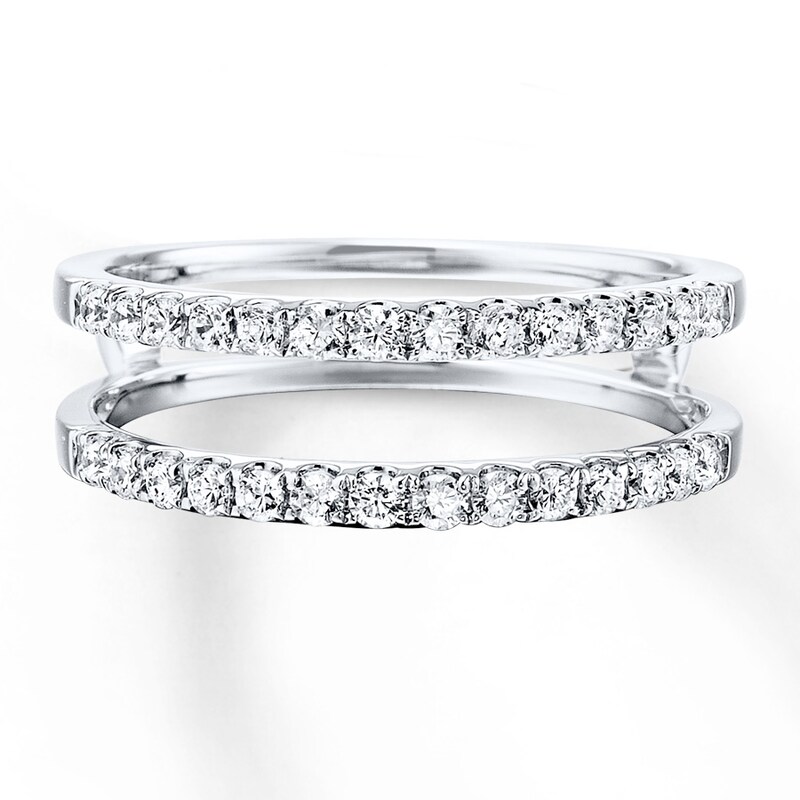 Main Image 4 of Previously Owned Diamond Enhancer Ring 1/2 ct tw Round-cut 14K White Gold Size 9.75