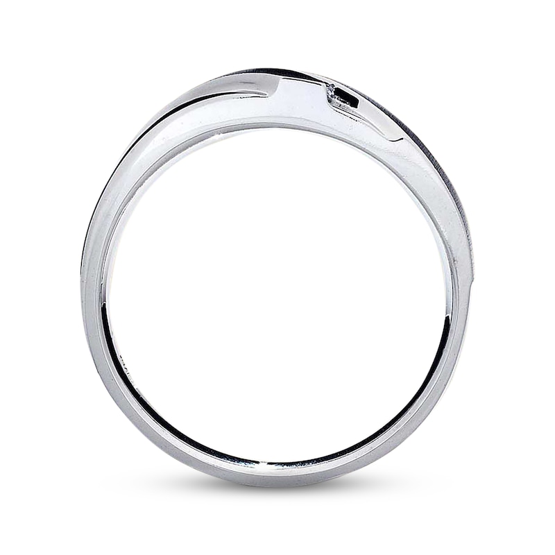 Main Image 2 of Previously Owned Diamond Men's Band 1/4 ct tw Round-cut 10K White Gold - Size 7
