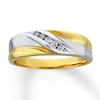 Thumbnail Image 0 of Previously Owned Men's Wedding Band 1/8 ct tw Round-cut Diamonds 10K Two-Tone Gold - Size 7.25