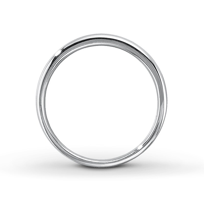 Main Image 2 of Previously Owned Men's Diamond Wedding Band 1/10 ct tw Round-cut 10K White Gold - Size 6.75