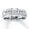 Thumbnail Image 0 of Previously Owned Men's 8mm Diamond Band 1/2 ct tw Round-cut 14K White Gold - Size 7.5