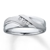 Thumbnail Image 1 of Previously Owned Men's Wedding Band 1/10 ct tw Diamonds Round-cut 10K White Gold - Size 12.75