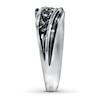 Thumbnail Image 1 of Previously Owned Men's Black Diamond Ring 3/4 ct tw Round-cut 10K White Gold - Size 7.5