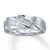 Thumbnail Image 1 of Previously Owned Men's Diamond Band 1/4 ct tw Round-cut 10K White Gold - Size 12.25