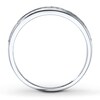Thumbnail Image 2 of Previously Owned Men's Diamond Band 1/10 ct tw Round-cut 10K White Gold - Size 6.75