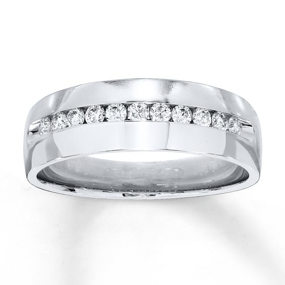 Diamond Anniversary Ring 1 ct tw Baguette-cut 10K White Gold