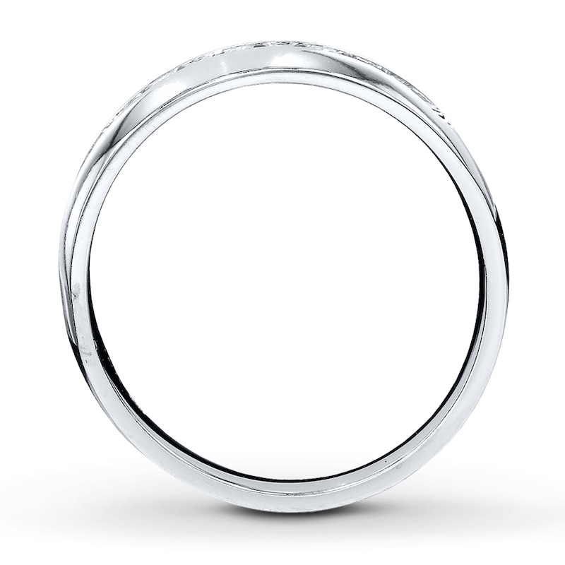 Main Image 2 of Previously Owned Men's Diamond Band 1/3 ct tw Round-Cut 10K White Gold - Size 6