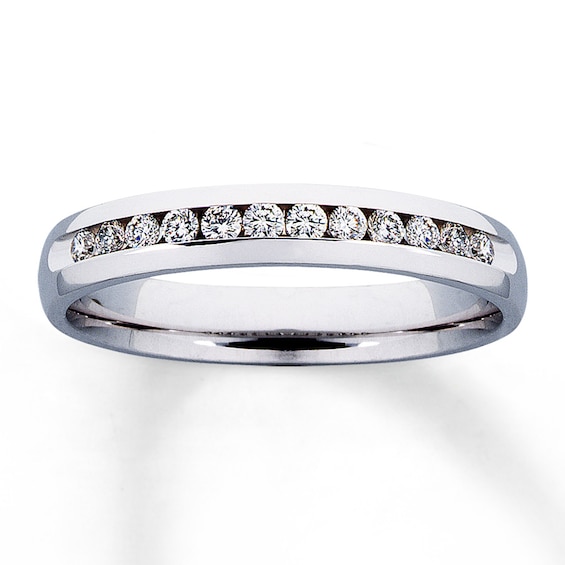 Previously Owned Diamond Anniversary Band 1/4 ct tw Round-cut 14K White Gold Size 13.25