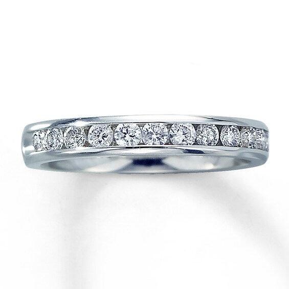 Previously Owned Diamond Anniversary Band 1/2 ct tw Round-cut 14K White Gold Size 4