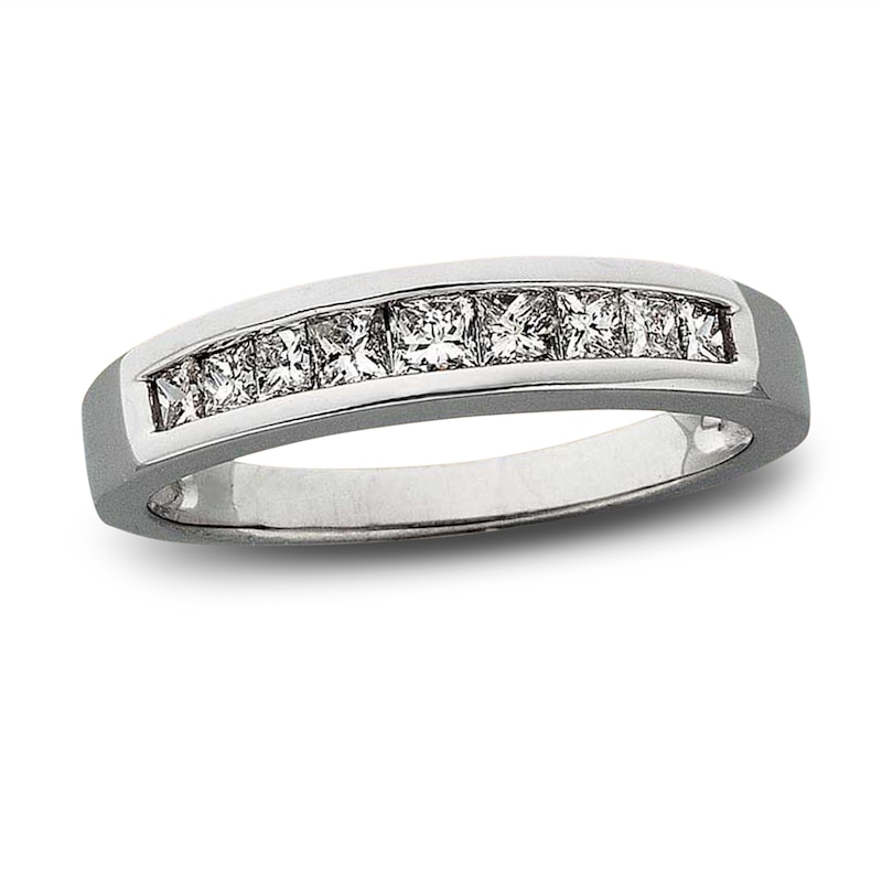Main Image 1 of Previously Owned Diamond Band 1/2 ct tw Princess-cut 14K White Gold - Size 4