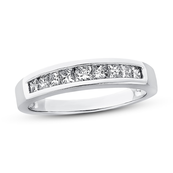 Previously Owned Diamond Anniversary Band 1/2 ct tw Princess-cut 14K White Gold Size 9.5