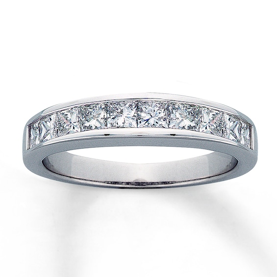 Previously Owned Diamond Band 1 ct tw Princess-cut 14K White Gold Size 9.75