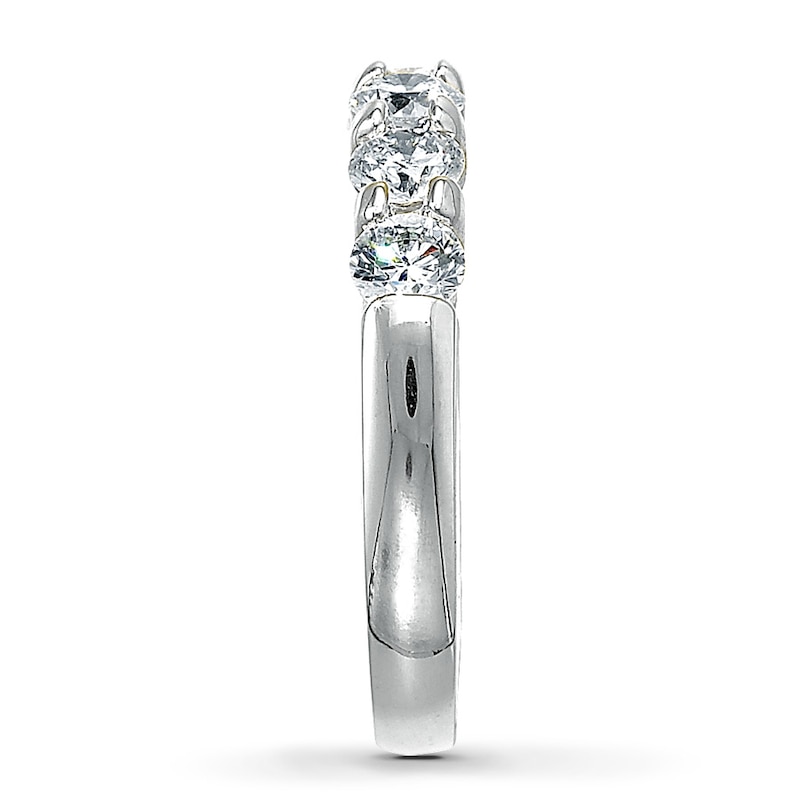 Main Image 3 of Previously Owned Diamond Anniversary Band 1 ct tw Round-cut 14K White Gold - Size 10