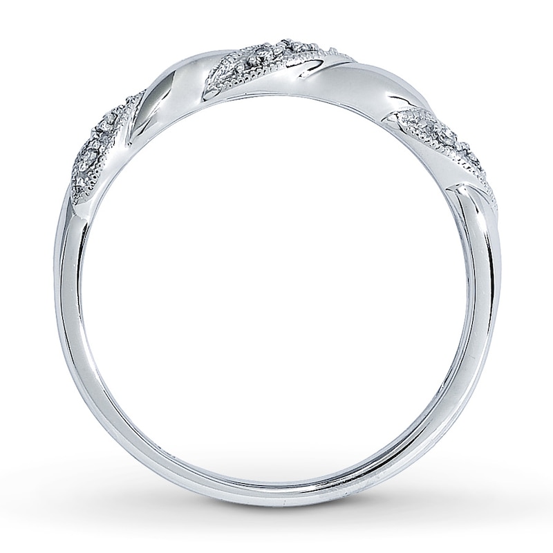 Previously Owned Diamond Anniversary Ring 1/20 ct tw Round-cut 10K White Gold - Size 9.5