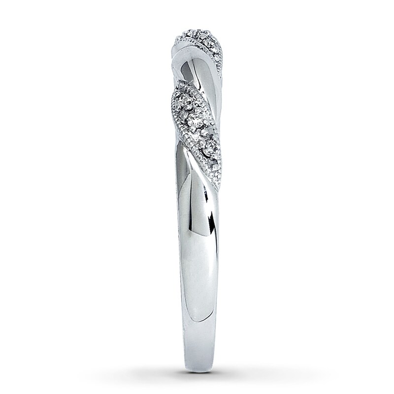 Previously Owned Diamond Anniversary Ring 1/20 ct tw Round-cut 10K White Gold - Size 9.5