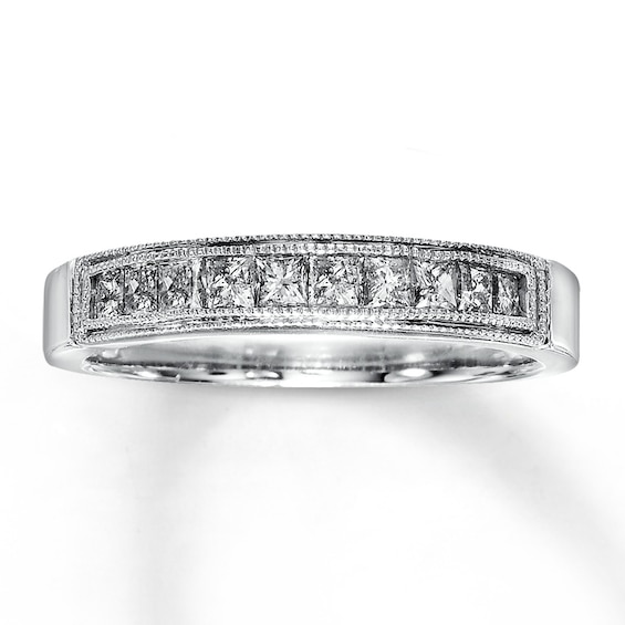 Previously Owned Diamond Band 3/4 ct tw Princess-cut 14K White Gold Size 4.25