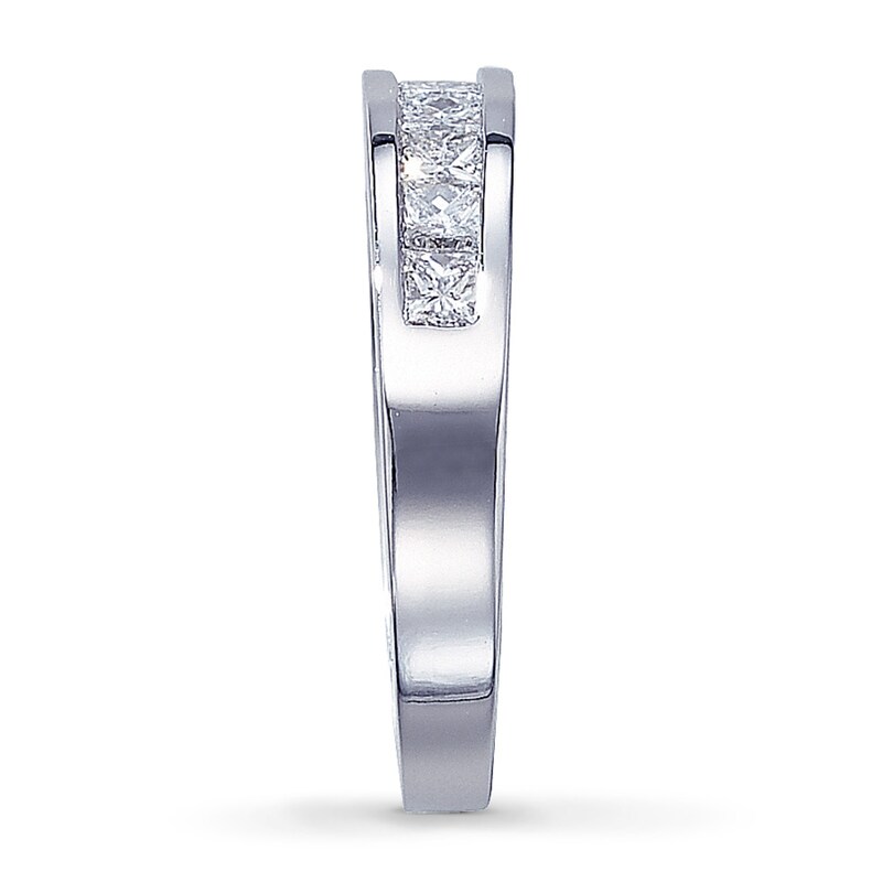 Main Image 3 of Previously Owned Diamond Anniversary Band 1 ct tw Princess-cut 14K White Gold - Size 10.75