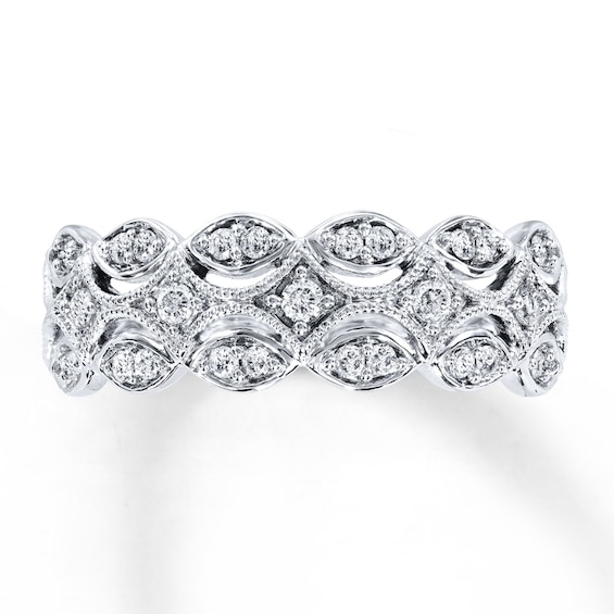 Previously Owned Diamond Anniversary Band 1/4 ct tw Round-cut 10K White Gold Size 9.25