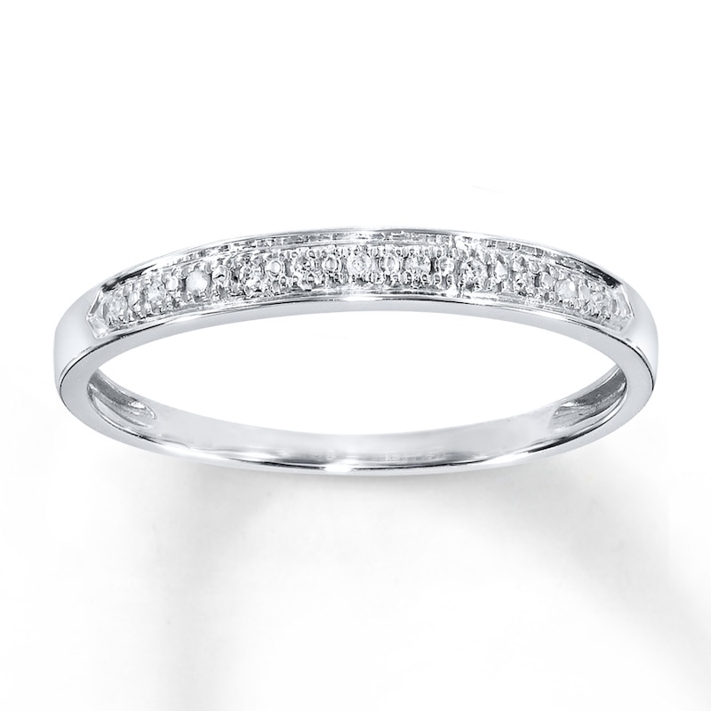 Main Image 1 of Previously Owned Diamond Accent Anniversary Band 10K White Gold - Size 10.25