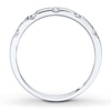 Thumbnail Image 2 of Previously Owned Diamond Anniversary Ring 1/10 ct tw Round-cut 10K White Gold - Size 10.25