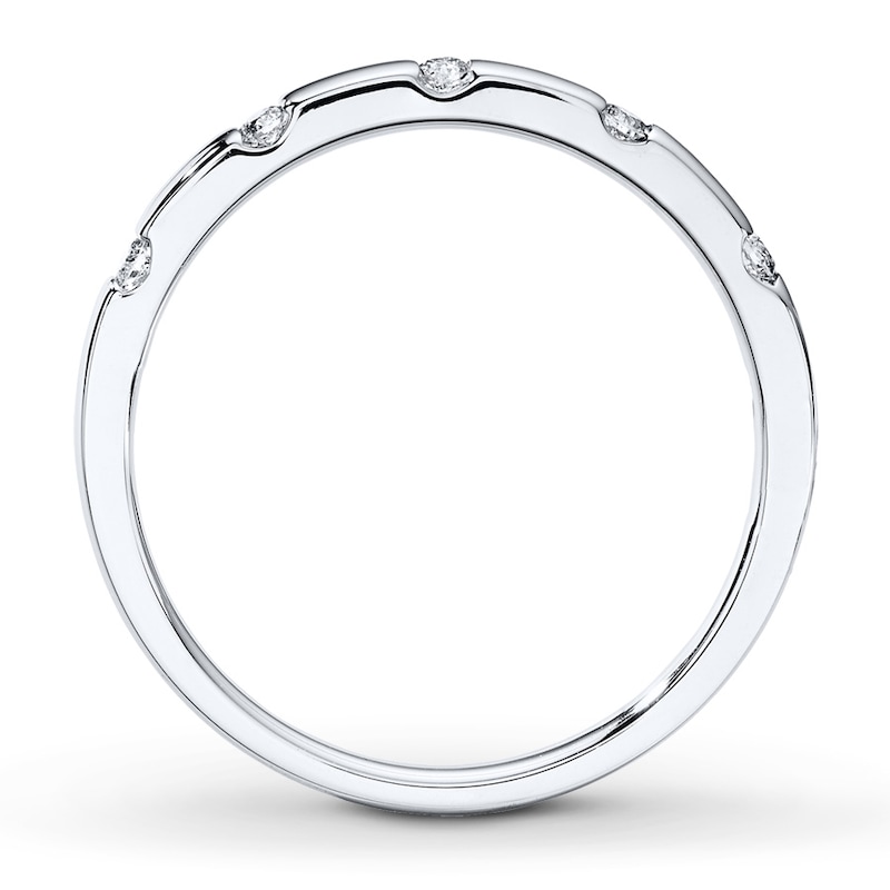 Main Image 2 of Previously Owned Diamond Anniversary Ring 1/10 ct tw Round-cut 10K White Gold - Size 10.25
