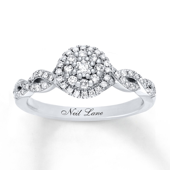 Previously Owned Neil Lane Ring 3/8 ct tw Round-cut Diamonds 14K White Gold Size 4.25
