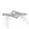 Thumbnail Image 3 of Previously Owned Ever Us Two-Stone Anniversary Ring 1/2 ct tw Round-cut Diamonds 14K White Gold - Size 9.5