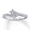 Thumbnail Image 1 of Previously Owned Ever Us Two-Stone Anniversary Ring 1/2 ct tw Round-cut Diamonds 14K White Gold - Size 10.75