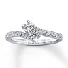 Thumbnail Image 0 of Previously Owned Ever Us Two-Stone Anniversary Ring 1/2 ct tw Round-cut Diamonds 14K White Gold - Size 10.75