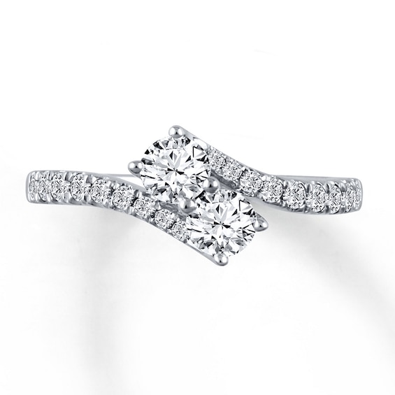 Previously Owned Ever Us Two-Stone Anniversary Ring 1-1/ ct tw Round-cut Diamonds 14K White Gold Size