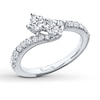 Thumbnail Image 3 of Previously Owned Ever Us Two-Stone Anniversary Ring 1 ct tw Round-cut Diamonds 14K White Gold - Size 8.5