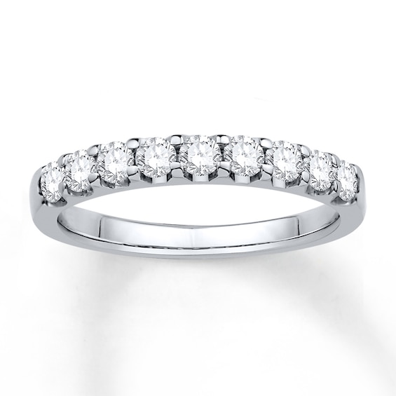Previously Owned Diamond Wedding Band 1/2 ct tw Round-cut 14K White Gold Size 9.25