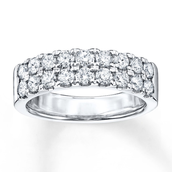 Previously Owned Diamond Anniversary Band 1 ct tw Round-cut 14K White Gold Size 11.75