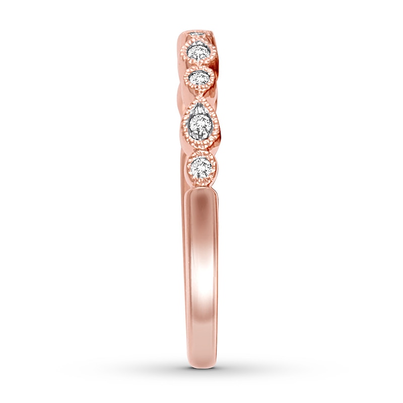 Main Image 2 of Previously Owned Diamond Anniversary Band 1/15 ct tw Round-cut 14K Rose Gold Size 10