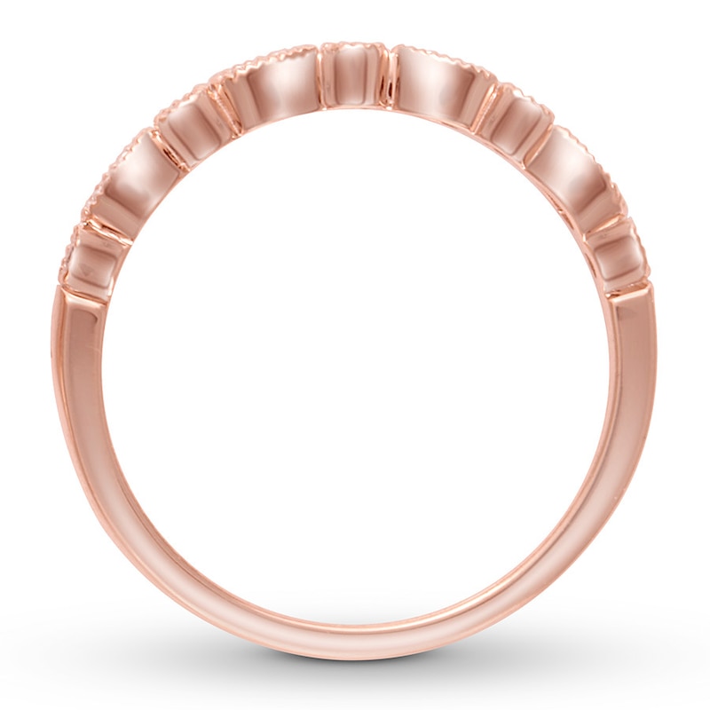 Main Image 3 of Previously Owned Diamond Anniversary Band 1/15 ct tw Round-cut 14K Rose Gold Size 10