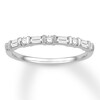 Thumbnail Image 1 of Previously Owned Diamond Anniversary Band 1/3 ct tw Baguette & Round-cut 14K White Gold Size 4