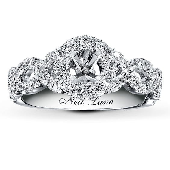 Previously Owned Neil Lane Ring Setting 5/8 ct tw Round-cut Diamonds 14K White Gold Size 4