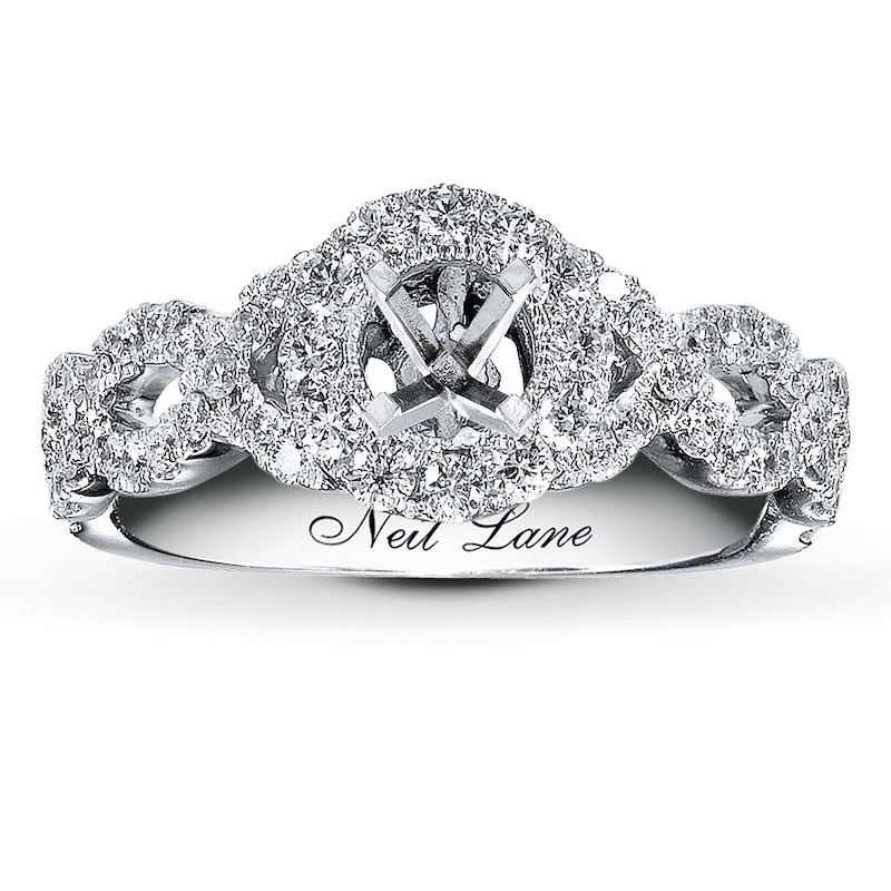 Previously Owned Neil Lane Ring Setting 5/8 ct tw Round-cut Diamonds 14K White Gold