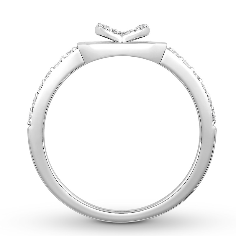Main Image 2 of Previously Owned Signature Heart Diamond Ring 1/4 ct tw Round-cut Sterling Silver - Size 10.5