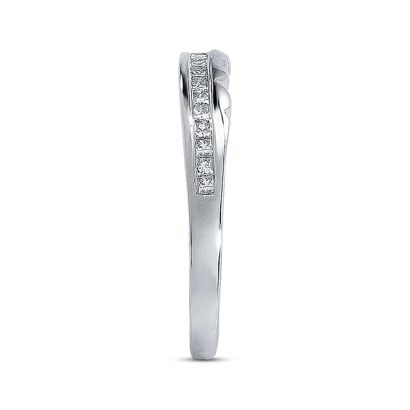 Main Image 3 of Previously Owned Diamond Wedding Band 1/5 ct tw Princess-cut 14K White Gold - Size 4