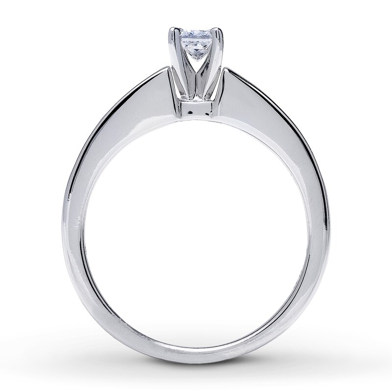 Main Image 2 of Previously Owned Diamond Engagement Ring 5/8 ct tw Princess-cut 14K White Gold - Size 4.25