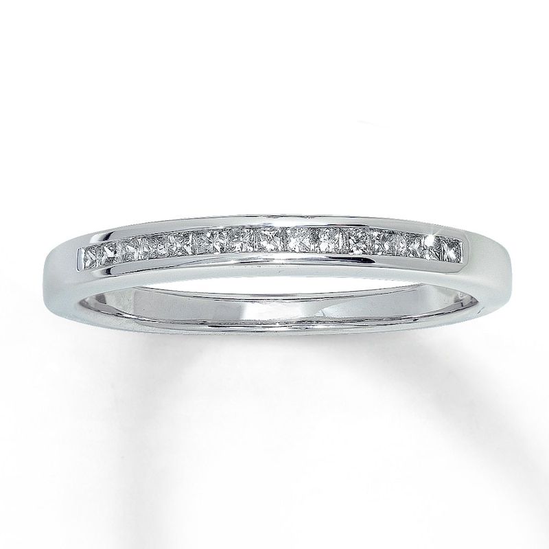 Previously Owned Diamond Wedding Band 1/5 ct tw Princess-cut 14K White Gold - Size 4