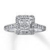 Thumbnail Image 0 of Previously Owned Diamond Engagement Ring 1 ct tw Princess & Round-cut Diamonds 14K White Gold - Size 9.25