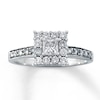 Thumbnail Image 0 of Previously Owned Diamond Engagement Ring 5/8 ct tw Princess & Round-cut 14K White Gold - Size 4