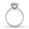 Thumbnail Image 1 of Previously Owned Diamond Engagement Ring 5/8 ct tw Princess & Round-cut 14K White Gold - Size 4