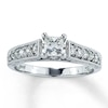 Thumbnail Image 0 of Previously Owned Diamond Engagement Ring 3/4 ct tw Princess & Round-cut 14K White Gold - Size 3.5