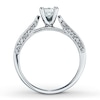 Thumbnail Image 1 of Previously Owned Diamond Engagement Ring 3/4 ct tw Princess & Round-cut 14K White Gold - Size 3.5