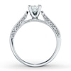 Previously Owned Diamond Engagement Ring 3/4 ct tw Princess & Round-cut 14K White Gold